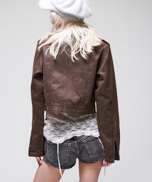 WHO'S WHO gallery(フーズフーギャラリー)の「【26AW LOOK掲載品番】ラギッドチビライダース(ブルゾン・レディース・ブラック/ブラウン・FREE)」の12枚目の写真