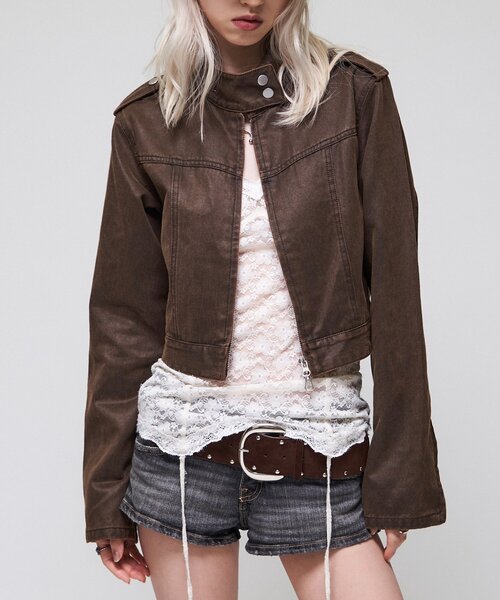 WHO'S WHO gallery(フーズフーギャラリー)の「【26AW LOOK掲載品番】ラギッドチビライダース(ブルゾン・レディース・ブラック/ブラウン・FREE)」の13枚目の写真