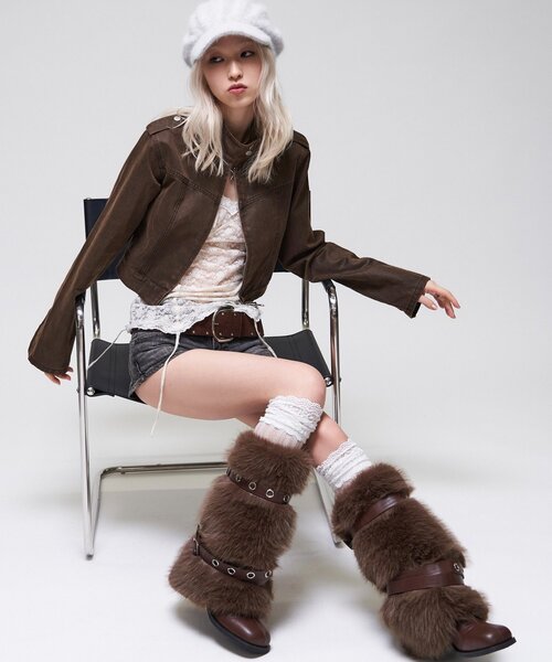 WHO'S WHO gallery(フーズフーギャラリー)の「【26AW LOOK掲載品番】ラギッドチビライダース(ブルゾン・レディース・ブラック/ブラウン・FREE)」の14枚目の写真