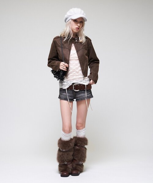 WHO'S WHO gallery(フーズフーギャラリー)の「【26AW LOOK掲載品番】ラギッドチビライダース(ブルゾン・レディース・ブラック/ブラウン・FREE)」の15枚目の写真