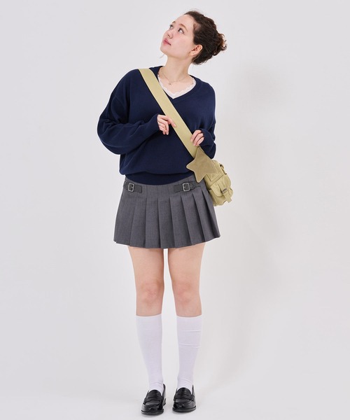TINA:JOJUN(ティーナジョジュン)の「Vネック ビッグ 刺繍 ニットプルオーバー TINA:JOJUN(ニット/セーター・レディース・ネイビー/ライトグレー/ラベンダー・M)」の22枚目の写真