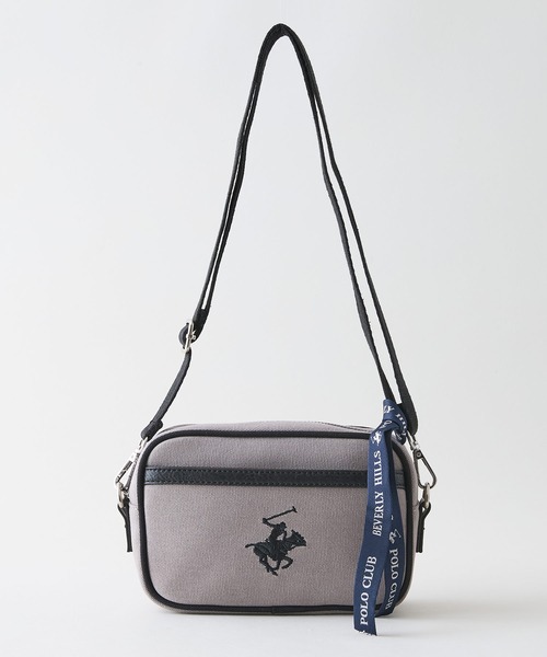 BEVERLY HILLS POLO CLUB(ビバリーヒルズポロクラブ)の「【BEVERLY HILLS POLO CLUB/ビバリーヒルズポロクラブ】【どんなコーディネートにもハマる!】キャンバスショルダー ブランドロゴ刺繍 ワンポイント 内ポケット シンプル カジュアル 上品 デイリーコーデ(ショルダーバッグ・レディース・グレー/アイボリー/ブラック・FREE)」の8枚目の写真
