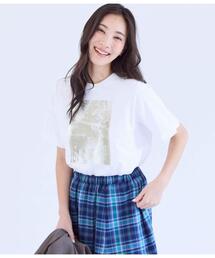 コットン100% 箔グラフィックTシャツ