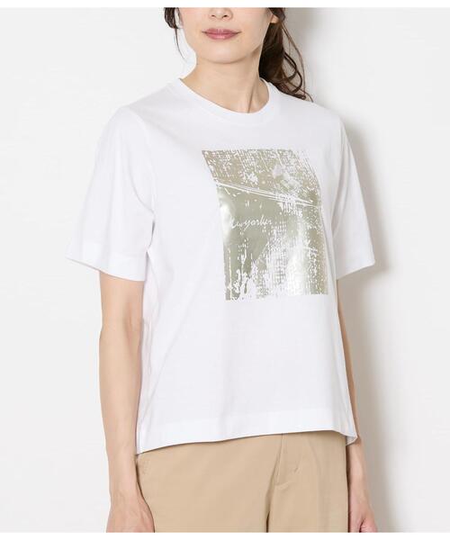 NEWYORKER（ニューヨーカー）の「コットン100％ 箔グラフィックTシャツ（Tシャツ/カットソー・レディース・ホワイト・LARGE/MEDIUM）」の2枚目の写真