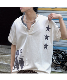 GRAVER（グレーバー）の「【ZOZO期間限定販売】[ユニセックス]STAR3 ヘンリーネック半袖Tシャツ 2カラー（Tシャツ/カットソー）」