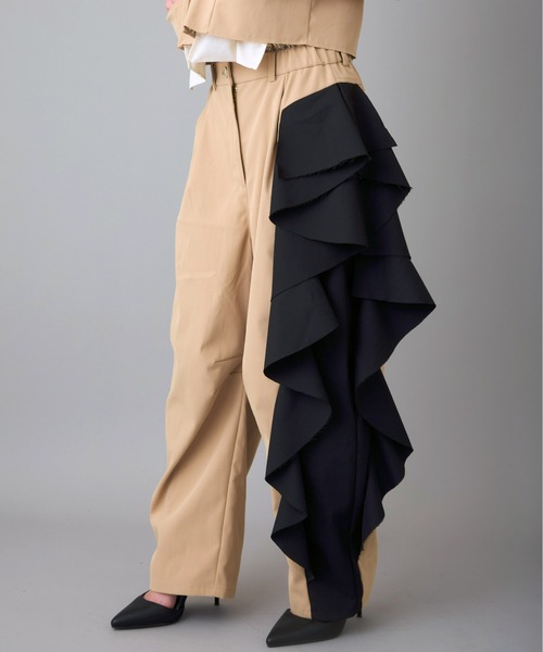 ラッフル ズボン Belper ラッフルパンツ BELPER ベルパー のBLEACHED