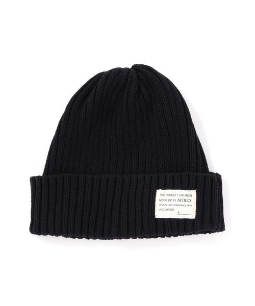 AVIREX(アヴィレックス)の「COTTON WATCH CAP / コットン ワッチキャップ / AVIREX / アヴィレックス(ニットキャップ/ビーニー・メンズ・ブラウン/ブラック/ホワイト系2/オリーブ系・F)」の1枚目の写真