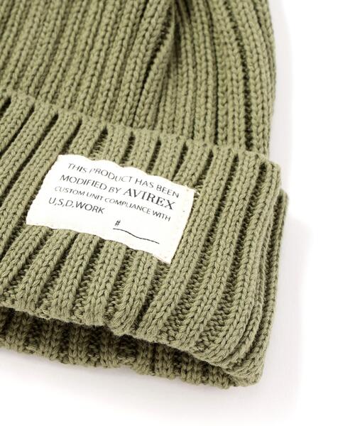 AVIREX(アヴィレックス)の「COTTON WATCH CAP / コットン ワッチキャップ / AVIREX / アヴィレックス(ニットキャップ/ビーニー・メンズ・ブラウン/ブラック/ホワイト系2/オリーブ系・F)」の7枚目の写真