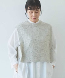 5G Nep/w block pattern knit vest