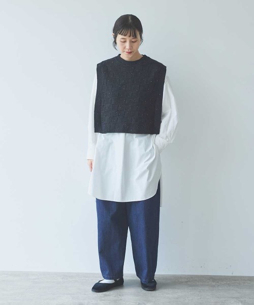 yuni(ユニ )の「5G Nep/w block pattern knit vest(ベスト・レディース・ブラック/グレー/ブラウン・FREE)」の12枚目の写真