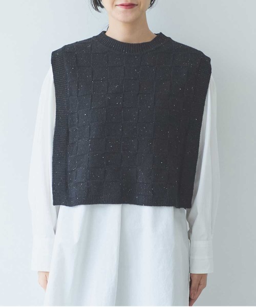 yuni(ユニ )の「5G Nep/w block pattern knit vest(ベスト・レディース・ブラック/グレー/ブラウン・FREE)」の18枚目の写真