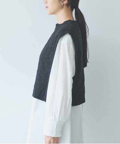 yuni(ユニ )の「5G Nep/w block pattern knit vest(ベスト・レディース・ブラック/グレー/ブラウン・FREE)」の19枚目の写真
