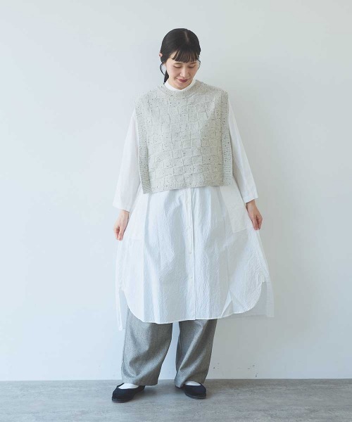 yuni(ユニ )の「5G Nep/w block pattern knit vest(ベスト・レディース・ブラック/グレー/ブラウン・FREE)」の4枚目の写真