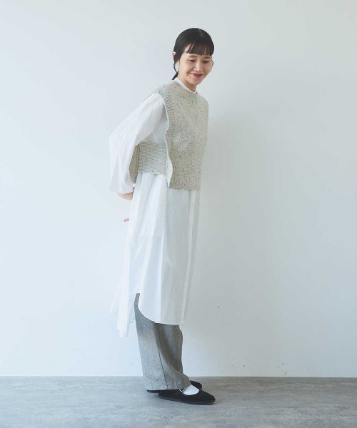 yuni(ユニ )の「5G Nep/w block pattern knit vest(ベスト・レディース・ブラック/グレー/ブラウン・FREE)」の6枚目の写真