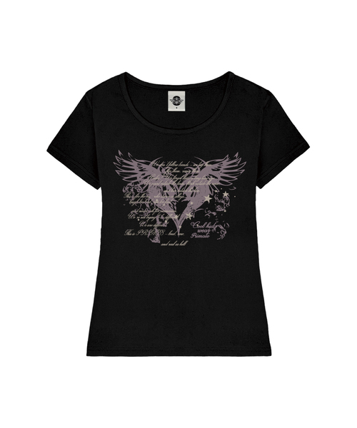 PRIMATE(プライメイト)の「BRESS レディース Uネックスリムフィット半袖Tシャツ 5 COLORS(Tシャツ/カットソー・レディース・ブラック/ホワイト/ネイビー/ミックスグレー/ピンク・MEDIUM/SMALL)」の2枚目の写真