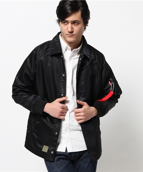 WHO'S WHO gallery（フーズフーギャラリー）の「【Em@//ONE】コーチジャケット（ブルゾン・メンズ・オリーブ/ブラック・LARGE/MEDIUM）」の9枚目の写真