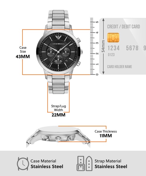 EMPORIO ARMANI(エンポリオアルマーニ)の「エンポリオ・アルマーニ 腕時計 メンズ アナログ ステンレス AR11819(アナログ腕時計・メンズ・シルバー・FREE)」の5枚目の写真