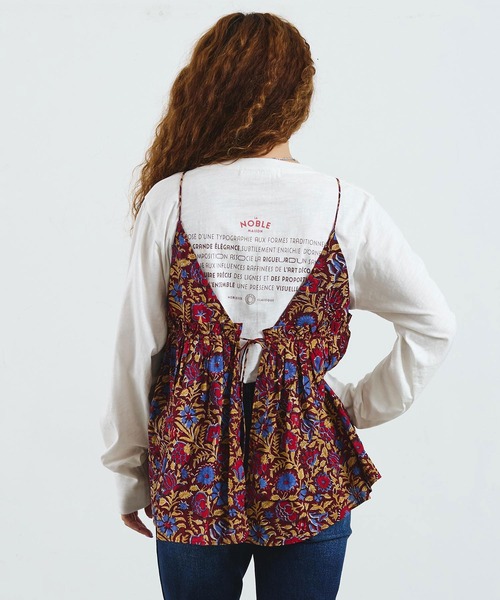 ROSE BUD(ローズバッド)の「mag.by c/ETHNIC PRINT CAMISOLE TOP(キャミソール・レディース・ブラック/バーガンディー・ONE SIZE)」の5枚目の写真