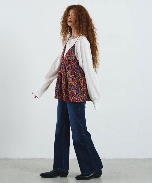 ROSE BUD(ローズバッド)の「mag.by c/ETHNIC PRINT CAMISOLE TOP(キャミソール・レディース・ブラック/バーガンディー・ONE SIZE)」の7枚目の写真