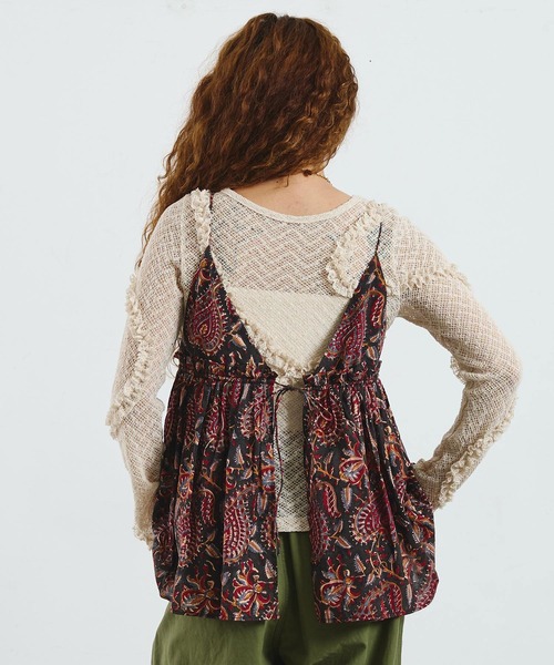 ROSE BUD(ローズバッド)の「mag.by c/ETHNIC PRINT CAMISOLE TOP(キャミソール・レディース・ブラック/バーガンディー・ONE SIZE)」の15枚目の写真