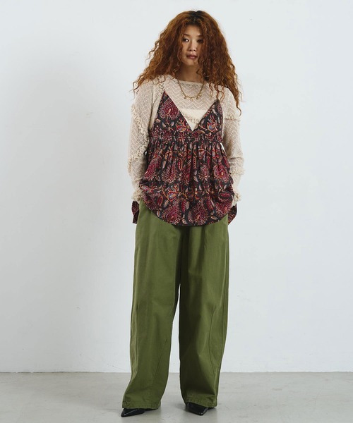 ROSE BUD(ローズバッド)の「mag.by c/ETHNIC PRINT CAMISOLE TOP(キャミソール・レディース・ブラック/バーガンディー・ONE SIZE)」の16枚目の写真