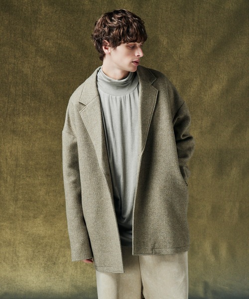 glamb（グラム）の「Single Button Oversize Coat / シングルボタンオーバーサイズコート（チェスターコート・メンズ・ブラック/ベージュ・S/M/L）」の10枚目の写真