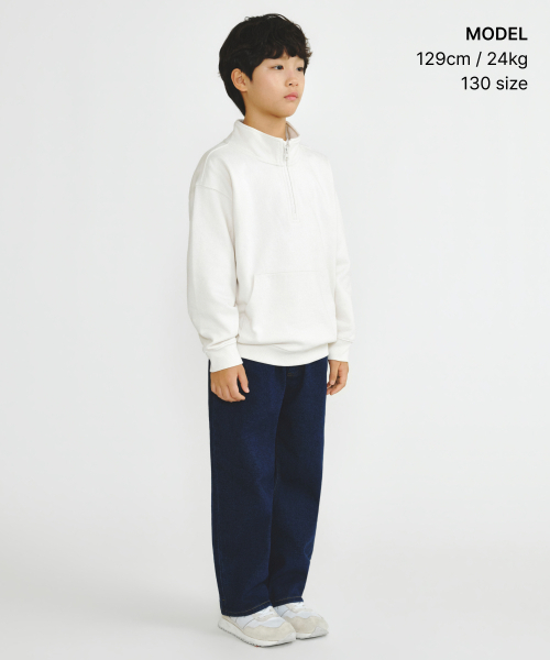 MUSINSA STANDARD KIDS（ムシンサスタンダードキッズ）の「特大のハーフジップアップスウェットシャツ[クリーム]（スウェット・レディース・その他・130/140/160/150/120）」の2枚目の写真