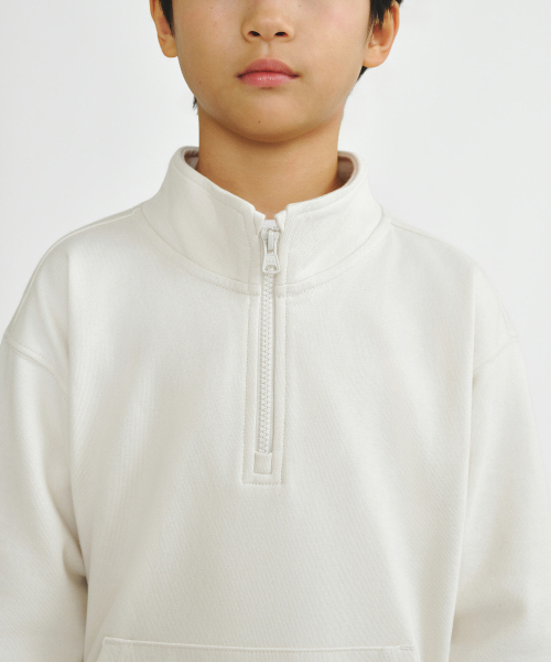 MUSINSA STANDARD KIDS（ムシンサスタンダードキッズ）の「特大のハーフジップアップスウェットシャツ[クリーム]（スウェット・レディース・その他・130/140/160/150/120）」の3枚目の写真