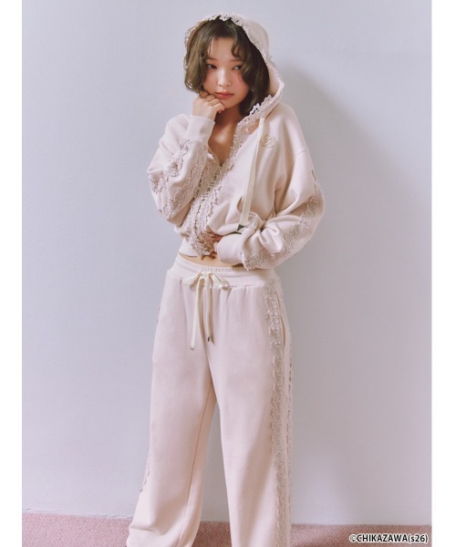 SNIDEL（スナイデル）の「【SNIDEL×近沢レース店】コラボスウェットロングパンツ（その他パンツ・レディース・グレー/ネイビー/ピンク・0/1）」の5枚目の写真