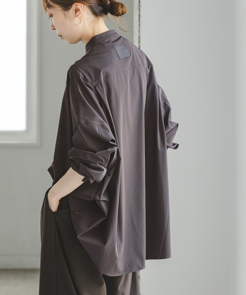 COGTHEBIGSMOKE(コグザビッグスモーク)の「COG THE BIGSMOKE/コグザビッグスモーク OLGA BAND COLLAR SHIRT(シャツ/ブラウス・レディース・ブラウン/ブラック・FREE)」の1枚目の写真