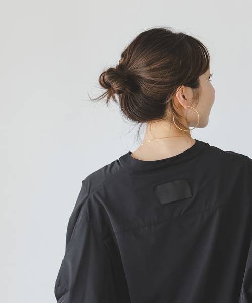 COGTHEBIGSMOKE(コグザビッグスモーク)の「COG THE BIGSMOKE/コグザビッグスモーク OLGA BAND COLLAR SHIRT(シャツ/ブラウス・レディース・ブラウン/ブラック・FREE)」の5枚目の写真