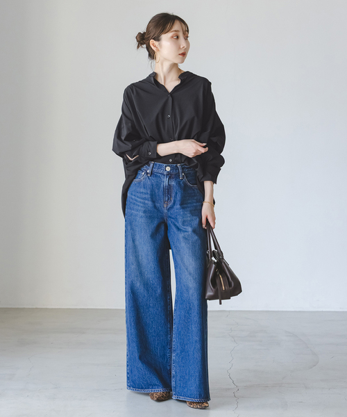 COGTHEBIGSMOKE(コグザビッグスモーク)の「COG THE BIGSMOKE/コグザビッグスモーク OLGA BAND COLLAR SHIRT(シャツ/ブラウス・レディース・ブラウン/ブラック・FREE)」の6枚目の写真