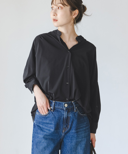 COGTHEBIGSMOKE(コグザビッグスモーク)の「COG THE BIGSMOKE/コグザビッグスモーク OLGA BAND COLLAR SHIRT(シャツ/ブラウス・レディース・ブラウン/ブラック・FREE)」の8枚目の写真