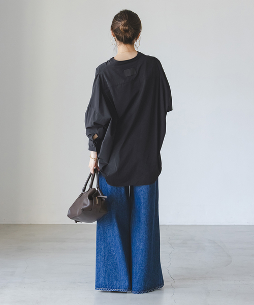 COGTHEBIGSMOKE(コグザビッグスモーク)の「COG THE BIGSMOKE/コグザビッグスモーク OLGA BAND COLLAR SHIRT(シャツ/ブラウス・レディース・ブラウン/ブラック・FREE)」の13枚目の写真