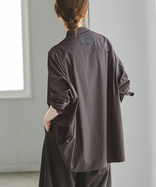 COGTHEBIGSMOKE(コグザビッグスモーク)の「COG THE BIGSMOKE/コグザビッグスモーク OLGA BAND COLLAR SHIRT(シャツ/ブラウス・レディース・ブラウン/ブラック・FREE)」の14枚目の写真