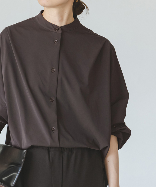 COGTHEBIGSMOKE(コグザビッグスモーク)の「COG THE BIGSMOKE/コグザビッグスモーク OLGA BAND COLLAR SHIRT(シャツ/ブラウス・レディース・ブラウン/ブラック・FREE)」の16枚目の写真