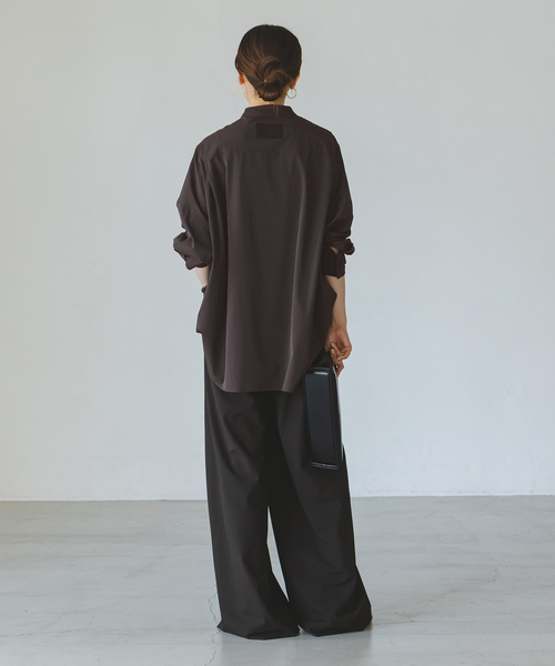 COGTHEBIGSMOKE(コグザビッグスモーク)の「COG THE BIGSMOKE/コグザビッグスモーク OLGA BAND COLLAR SHIRT(シャツ/ブラウス・レディース・ブラウン/ブラック・FREE)」の18枚目の写真