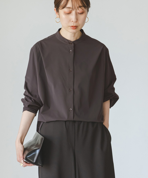 COGTHEBIGSMOKE(コグザビッグスモーク)の「COG THE BIGSMOKE/コグザビッグスモーク OLGA BAND COLLAR SHIRT(シャツ/ブラウス・レディース・ブラウン/ブラック・FREE)」の19枚目の写真