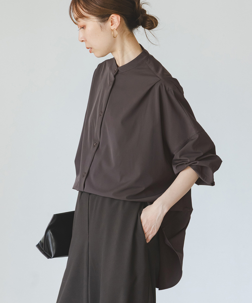 COGTHEBIGSMOKE(コグザビッグスモーク)の「COG THE BIGSMOKE/コグザビッグスモーク OLGA BAND COLLAR SHIRT(シャツ/ブラウス・レディース・ブラウン/ブラック・FREE)」の20枚目の写真