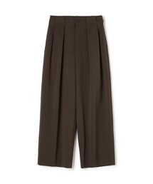ポリエステルウールギャバジン タックテーパードパンツ