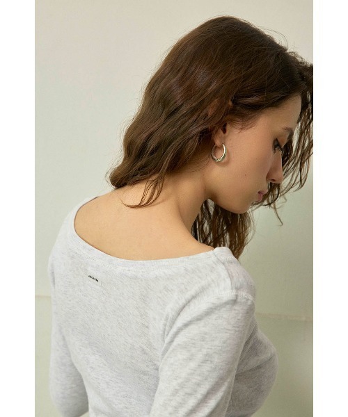 ALEXIA STAM（アリシアスタン）の「Boat Neck 3/4 Sleeve Top / 7分袖ボートネックTシャツ（Tシャツ/カットソー・レディース・ブラウン/チャコールグレー/グレー・M/S）」の17枚目の写真