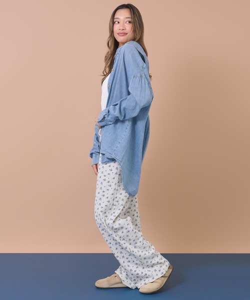 anap mimpi(アナップミンピ)の「花柄ワッフルイージーロングパンツ(その他パンツ・レディース・ネイビー/グレー・F)」の8枚目の写真