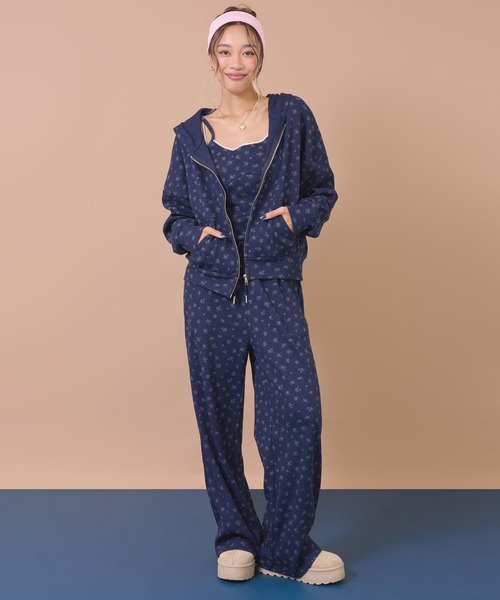 anap mimpi(アナップミンピ)の「花柄ワッフルイージーロングパンツ(その他パンツ・レディース・ネイビー/グレー・F)」の16枚目の写真
