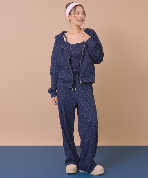 anap mimpi(アナップミンピ)の「花柄ワッフルイージーロングパンツ(その他パンツ・レディース・ネイビー/グレー・F)」の17枚目の写真