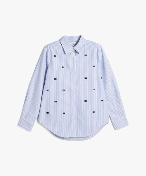 TOMMY HILFIGER(トミーヒルフィガー)の「オックスフォードエンブレムロングスリーブシャツ(シャツ/ブラウス・レディース・ベージュ・38inch/36inch/34inch)」の5枚目の写真