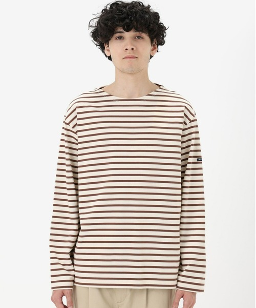 HELLY HANSEN(ヘリーハンセン)の「【HELLY HANSEN】L/S HH Marine Border Boat Neck Tee(Tシャツ/カットソー・メンズ・ブラウン/アイボリー・MEDIUM/LARGE/X-LARGE)」の2枚目の写真