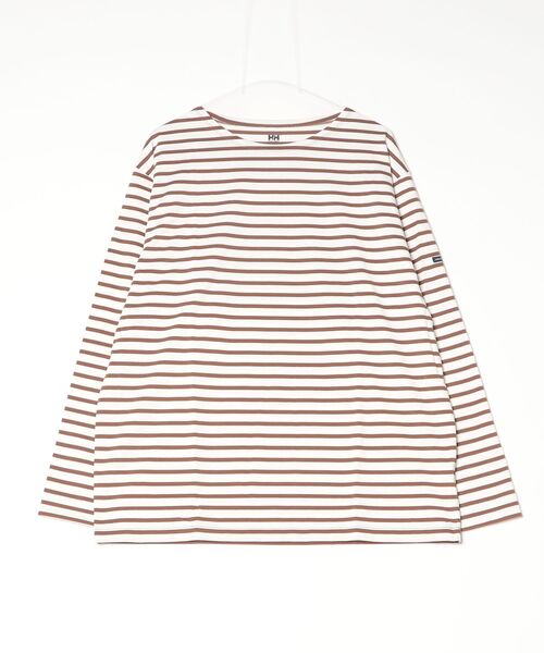 HELLY HANSEN(ヘリーハンセン)の「【HELLY HANSEN】L/S HH Marine Border Boat Neck Tee(Tシャツ/カットソー・メンズ・ブラウン/アイボリー・MEDIUM/LARGE/X-LARGE)」の3枚目の写真