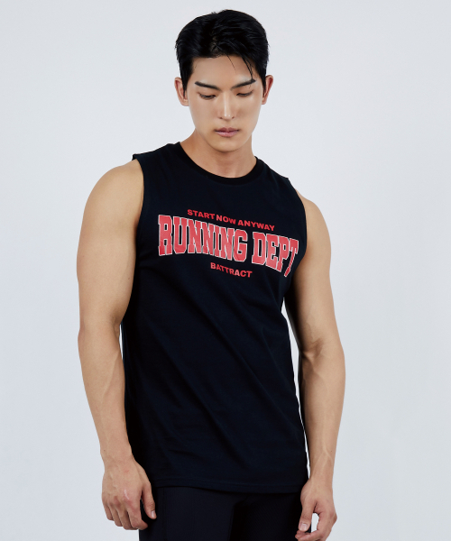 BATTRACT（バトラクト）の「ランニング レッド DEPT ノースリーブ [BLACK]（Tシャツ/カットソー・メンズ・ブラック・1/2）」の2枚目の写真