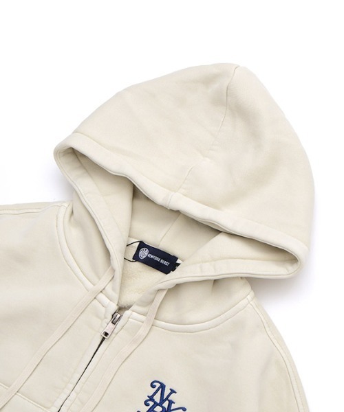 NEW YORK BURST(ニューヨークバースト)の「OG PIGMENT CROPPED ZIP HOODIE(パーカー・レディース・アイボリー/ブラック・FREE)」の5枚目の写真