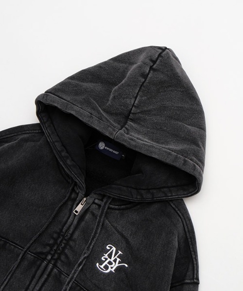 NEW YORK BURST(ニューヨークバースト)の「OG PIGMENT CROPPED ZIP HOODIE(パーカー・レディース・アイボリー/ブラック・FREE)」の12枚目の写真